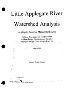 Little Applegate River Watershed Analysis