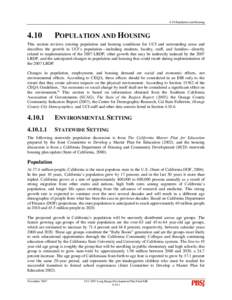 4.10 Population and HousingPOPULATION AND HOUSING