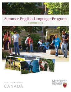 Summer English Language Program – Summer 2014 – H A M I LTO N  O N TA R I O