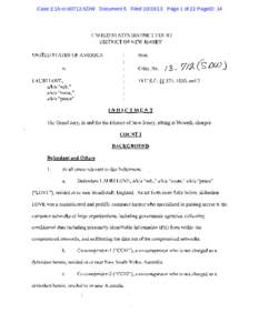 Case 2:13-crSDW Document 5 FiledPage 1 of 22 PageID: 14  UNITED STATES DISTRICT COURT DISTRICT OF NEW JERSEY UNITED STATES OF AMERICA