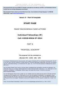 PROPOSAL ACRONYM – EF / CAR / Reintegration / GF (delete as appropriate and include as header on each page) Deze geannoteerde versie van de MSCA IF Template is gemaakt door de adviseurs van RVO.nl, het Nederlandse Nati