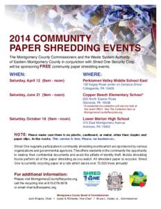 Destruction / Paper recycling / Paper shredder / Security / Perkiomen / Glenside /  Pennsylvania / Ardmore /  Pennsylvania / Shredding / Collegeville /  Pennsylvania / Geography of Pennsylvania / Lower Merion Township /  Montgomery County /  Pennsylvania / Pennsylvania Main Line