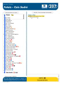 Percurso | Horário  207 Fetais - Cais Sodré