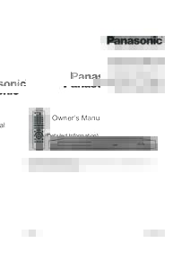 Owner’s Manual (Detailed Information) Blu-ray DiscTM Player Model No. DMP-DSB100