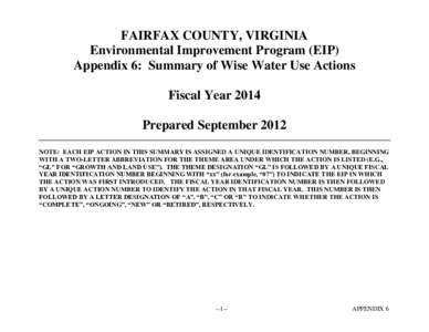 App 6- Wise Water Use - FY2014 Environmental Improvement Program (EIP) - Fairfax County, Va.