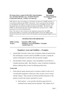 30 Cannon Street, London EC4M 6XH, United Kingdom Tel: +[removed]6410 Fax: +[removed]6411 E-mail: [removed] Website: www.iasb.org International Accounting Standards