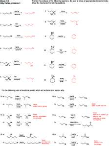 Provide the products of the following reactions. Be sure to show all appropriate stereochemistry. Show the mechanism for all the problems. Chem 212 Alkyl halide problems 4