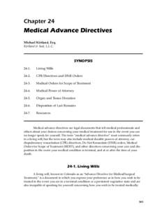 Chapter 24. Medical Advance Directives