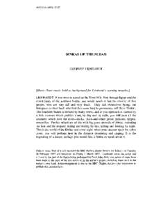 JASO 28/l (l997): DINKAS OF THE SUDAN GODFREY LIENHARDT