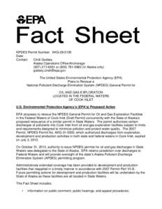 Fact Sheet for the Draft NPDES General Permit for Oil and Gas Exploration Facilities in Federal Waters in Cook Inlet