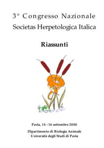 3° Congresso Nazionale Societas Herpetologica Italica Riassunti