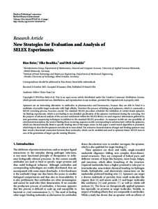 New Strategies for Evaluation and Analysis of SELEX Experiments