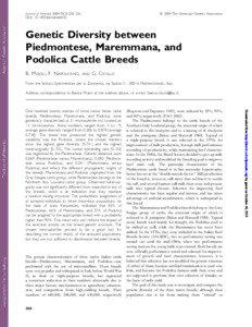 Philosophy of biology / Zygosity / Microsatellite / Allele frequency / Genetic diversity / Maremmana / Piedmontese / Fixation / Chianina / Population genetics / Biology / Genetics