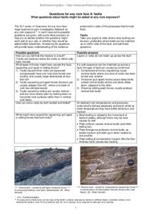 Earthlearningidea – http//:www.earthlearningidea.com  Questions for any rock face 8: faults What questions about faults might be asked at any rock exposure? The ELI* series of ‘Questions for any rock face’ helps te
