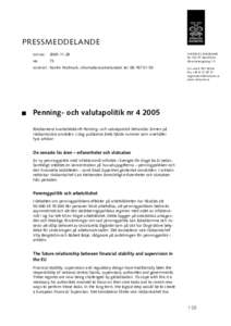 Penning- och valutapolitik nr 4, 2005