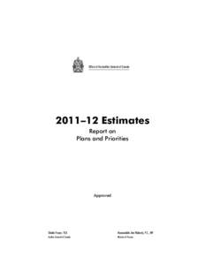 2011–12 Estimates—Report on Plans and Priorities
