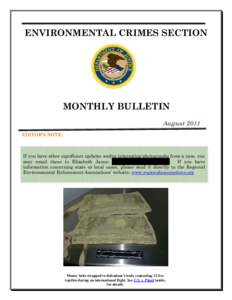 Environmental Crimes Bulletins: August 2011
