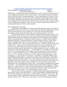 Southern Campaign American Revolution Pension Statements & Rosters Pension application of William Hall S32305 fn36SC Transcribed by Will Graves[removed]Methodology: Spelling, punctuation and/or grammar have been correc