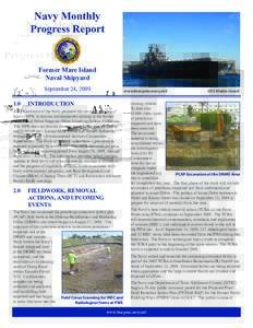 Navy Monthly Progress Report Former Mare Island Naval Shipyard September 24, 2009