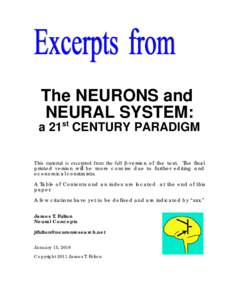 The NEURONS and NEURAL SYSTEM: st  a 21 CENTURY PARADIGM