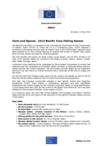 EUROPEAN COMMISSION  MEMO Brussels, 23 May[removed]Facts and figures: 2014 Bluefin Tuna Fishing Season