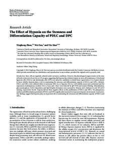 The Effect of Hypoxia on the Stemness and Differentiation Capacity of PDLC and DPC