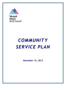 COMMUNITY SERVICE PLAN November 15, 2013 Community Service Plan 2013