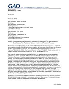 GAO-15-490R, Environmental Protection Agency: Standards of Performance for New Residential Wood Heaters, New Residential Hydronic Heaters and Forced-Air Furnaces