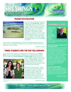 APRIL 2008 Virginia Key, Florida PHAGES IN EVOLUTION Associate Professor of Marine Geology and Geophysics, Dr. Pamela Reid, published