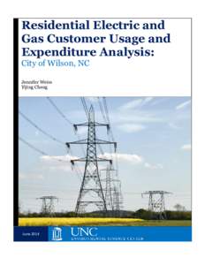 Residential Electric and Gas Customer Usage and Expenditure Analysis: City of Wilson, NC Jennifer Weiss Yijing Cheng