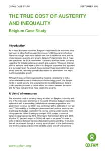 OXFAM CASE STUDY  SEPTEMBER 2013 THE TRUE COST OF AUSTERITY AND INEQUALITY