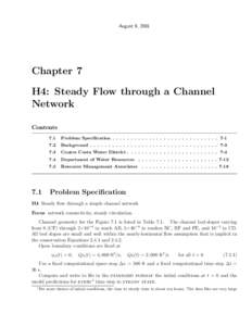 August 9, 2001  Chapter 7 H4: Steady Flow through a Channel Network Contents