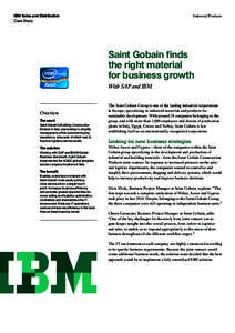 IBM Sales and Distribution Case Study Industrial Products  Saint Gobain finds