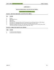 APP N: MIHA (Uniformed Members Only)  Table of Contents APPENDIX N MOVE-IN HOUSING ALLOWANCES (MIHA)