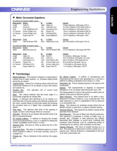 SECTION 1  Engineering Guidelines t Metric Conversion Equations Converting from Imperial to Metric valuesMeasurement Multiply