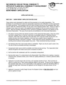 SWINOMISH INDIAN TRIBAL COMMUNITY OFFICE OF PLANNING & COMMUNITY DEVELOPMENTMoorage Way ● La Conner, WAPhoneFAXBURN PERMIT APPLICATION