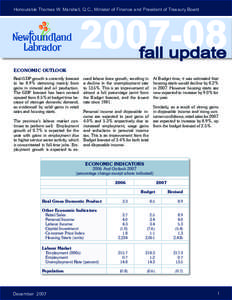 [removed]Honourable Thomas W. Marshall, Q.C., Minister of Finance and President of Treasury Board fall update