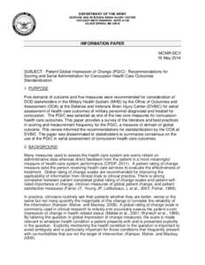 DEPARTMENT OF THE ARMY DEFENSE AND VETERANS BRAIN INJURY CENTER 1335 EAST-WEST HIGHWAY, SUITE[removed]SILVER SPRING, MD[removed]INFORMATION PAPER