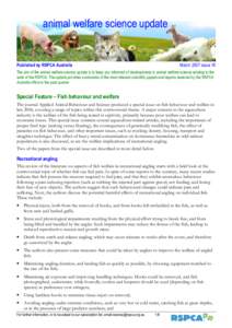 animal welfare science update  March 2007 issue 16 Published by RSPCA Australia