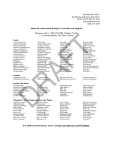 Jarrod Fowler, M.Sc. Stockbridge School of Agriculture USDA NRCS TSPPlants for Conservation Biological Control in New England