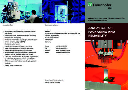 Fraunhofer Institute for Reliability and M i c r o i n t e g r at i o n I Z M Focused Ion Beam •	 Design parameter effect analysis (geometry, material, load profile)