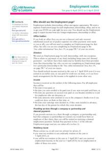 Employment notes	 Tax year 6 April 2013 to 5 April 2014 A	Contacts  To download the form