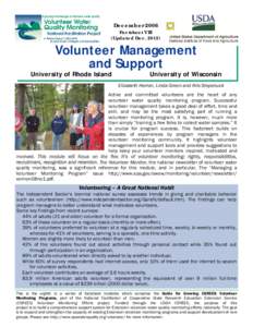 Volunteer Management VIII - D