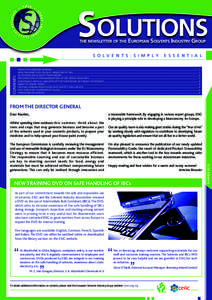 SOLUTIONS the newsletter of the European Solvents Industry Group  CONTENTS
