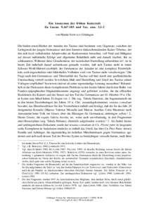 Ein Anonymus der frühen Kaiserzeit Zu Lucan. 9,[removed]und Tac. ann. 3,1-2 von Martin SEEWALD, Göttingen