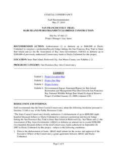 COASTAL CONSERVANCY Staff Recommendation May 27, 2010 SAN FRANCISCO BAY TRAIL: BAIR ISLAND PEDESTRIAN/BICYCLE BRIDGE CONSTRUCTION File No[removed]