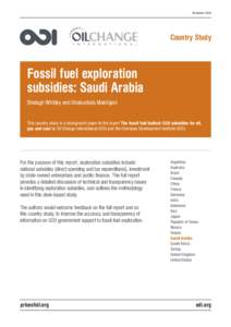 November[removed]Country Study Fossil fuel exploration subsidies: Saudi Arabia