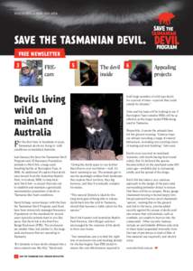 MARCH 2011 — ISSNSAVE THE TASMANIAN DEVIL. FREE NEWSLETTER  FREcam