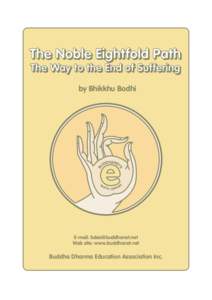 The Noble Eightfold Path The The Way Way to to the the End