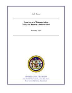 Department of Transportation - Maryland Transit Administration[removed]